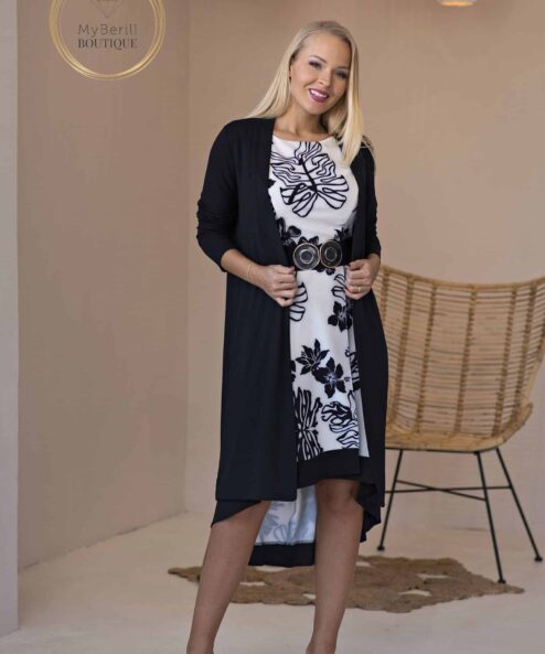 Alternative view of Olsen fekete hosszított kardigán