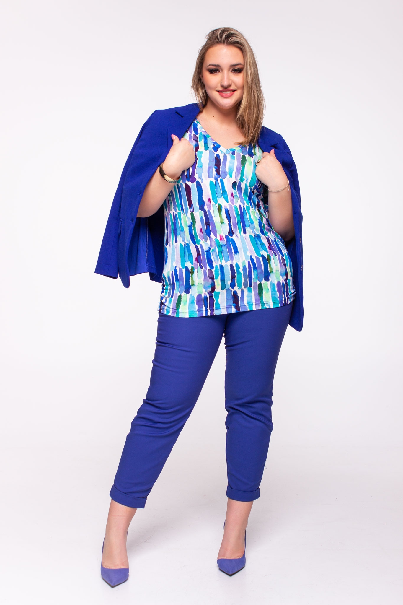 Wannabee Jennis kék-lila mintás felső - Image 4