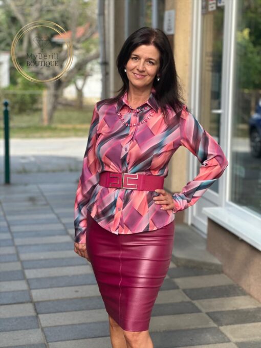 Mystic Day bőr Klaudia szoknya fuxia - Image 2