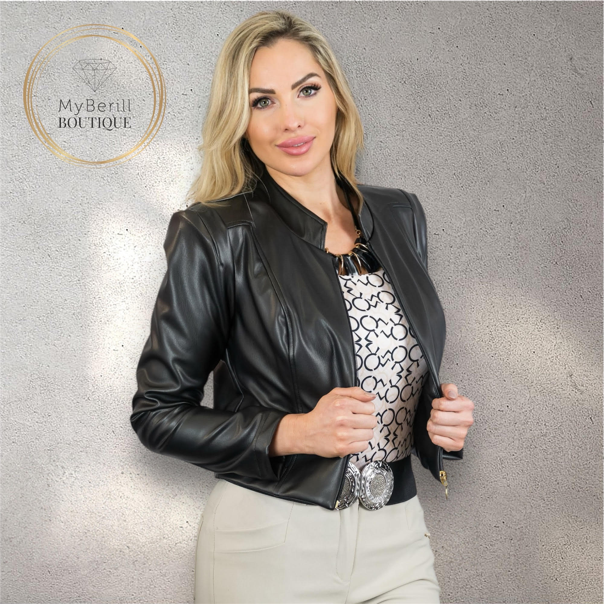 Mystic Day Samanta fekete bőrkabát - Image 2