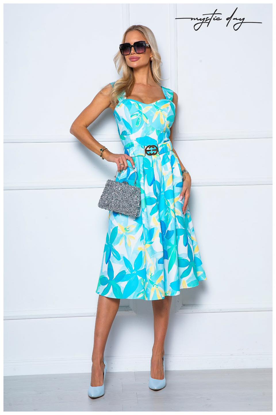 Mystic Day Bonbonetti ruha türkiz mintás - Image 3