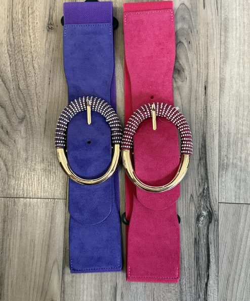 Alternative view of Ovális strasszos nagy csatos öv (több szín)