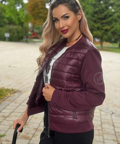 Alternative view of Monari bordó steppelt kiskabát