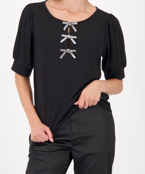 Monari felső masnikkal fekete