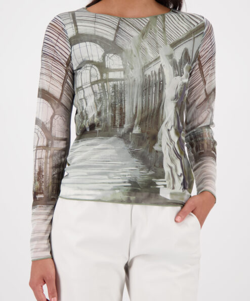 Monari hosszú ujjú necces felső galériamintával