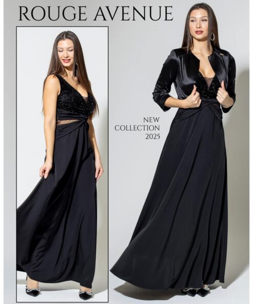 Rouge Avenue Gertrúdisz maxi ruha fekete