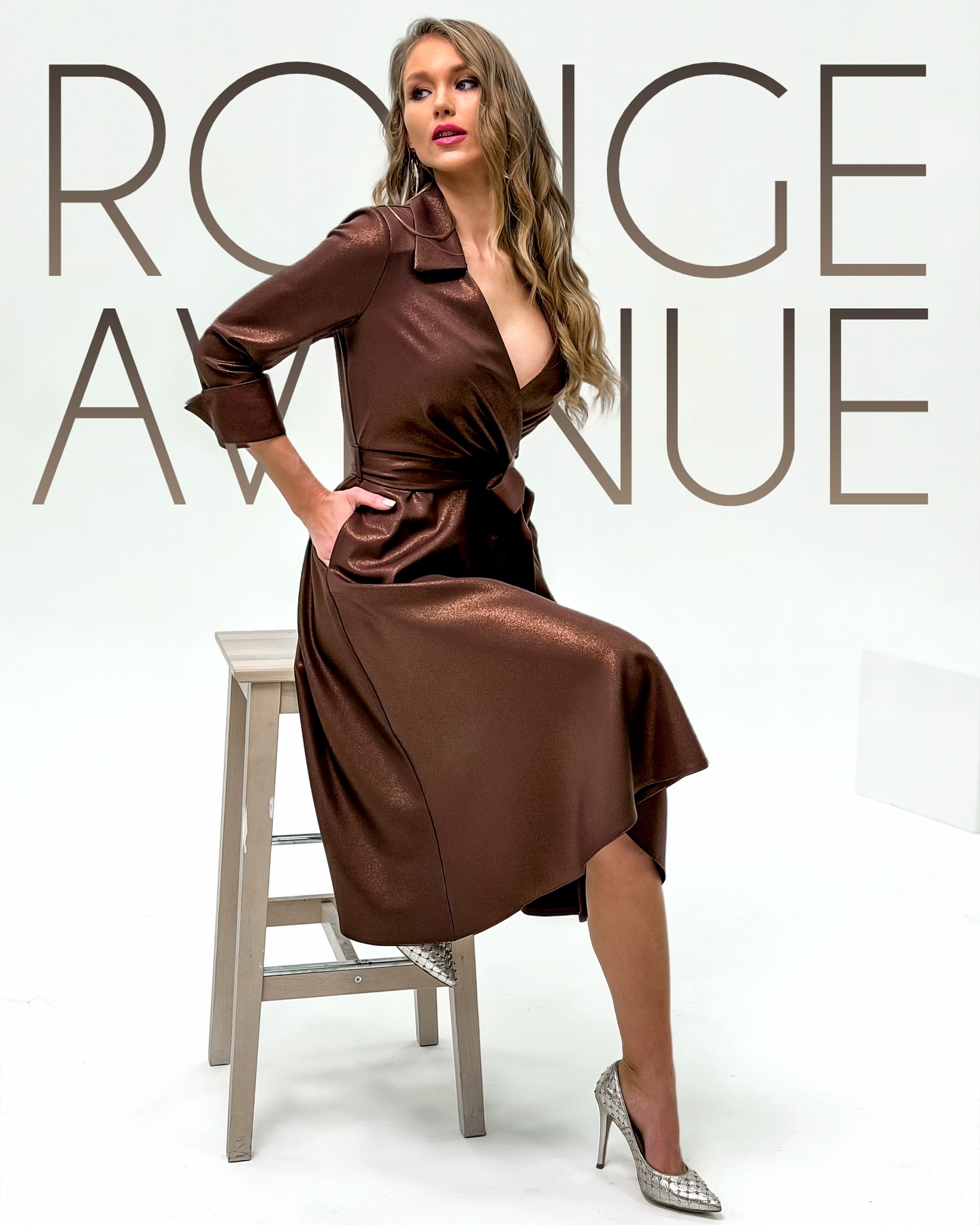Rouge Avenue Vivien ruha barna - Image 2