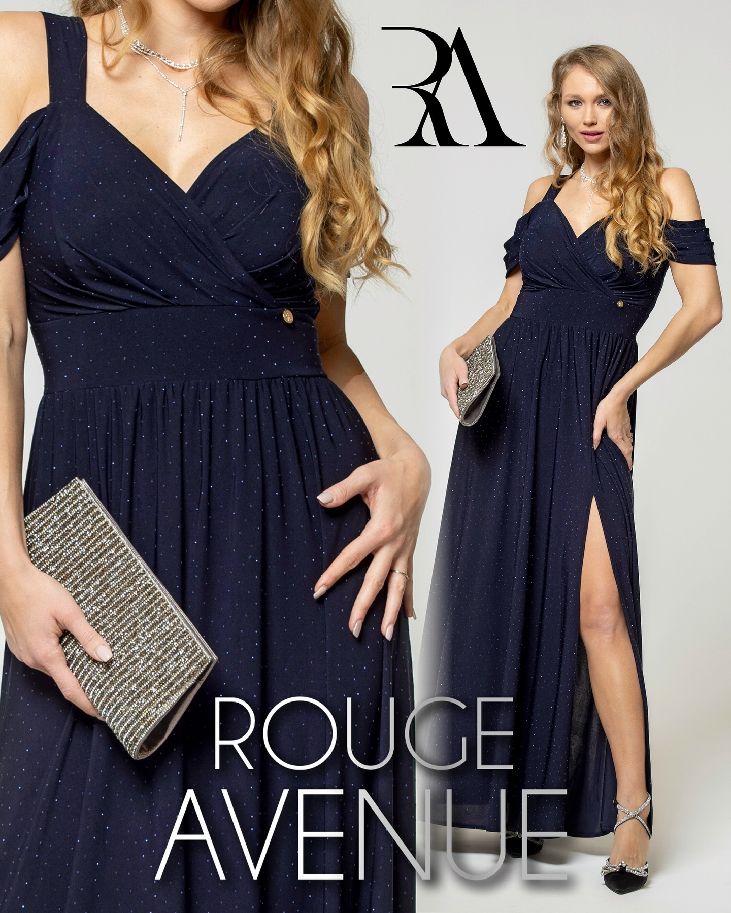 Rouge Avenue Delirium maxi ruha sötétkék - Image 4