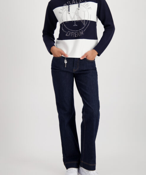 A Monari dekoratív pulóver strasszos emblémával alternatív nézete