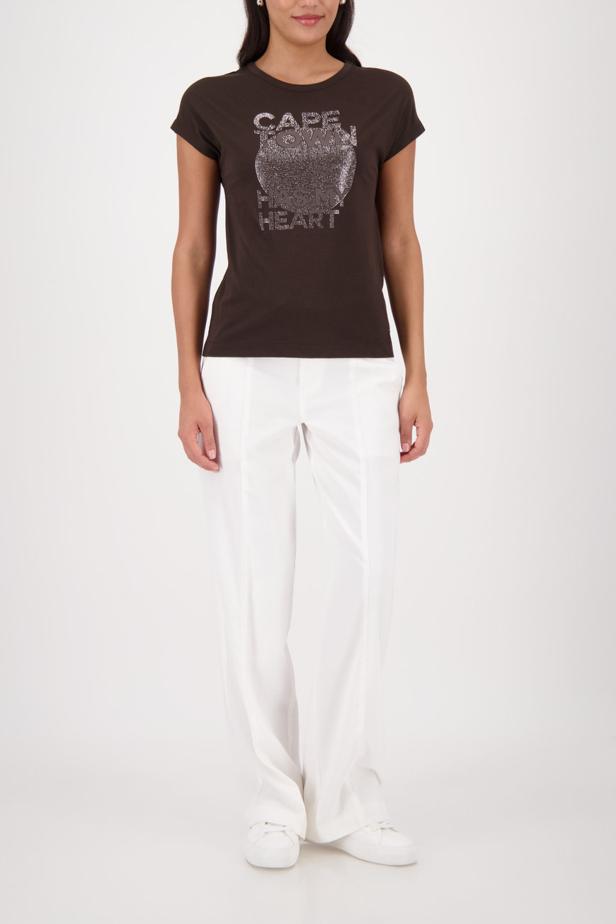 Monari barna strasszos és feliratos felső - Image 2