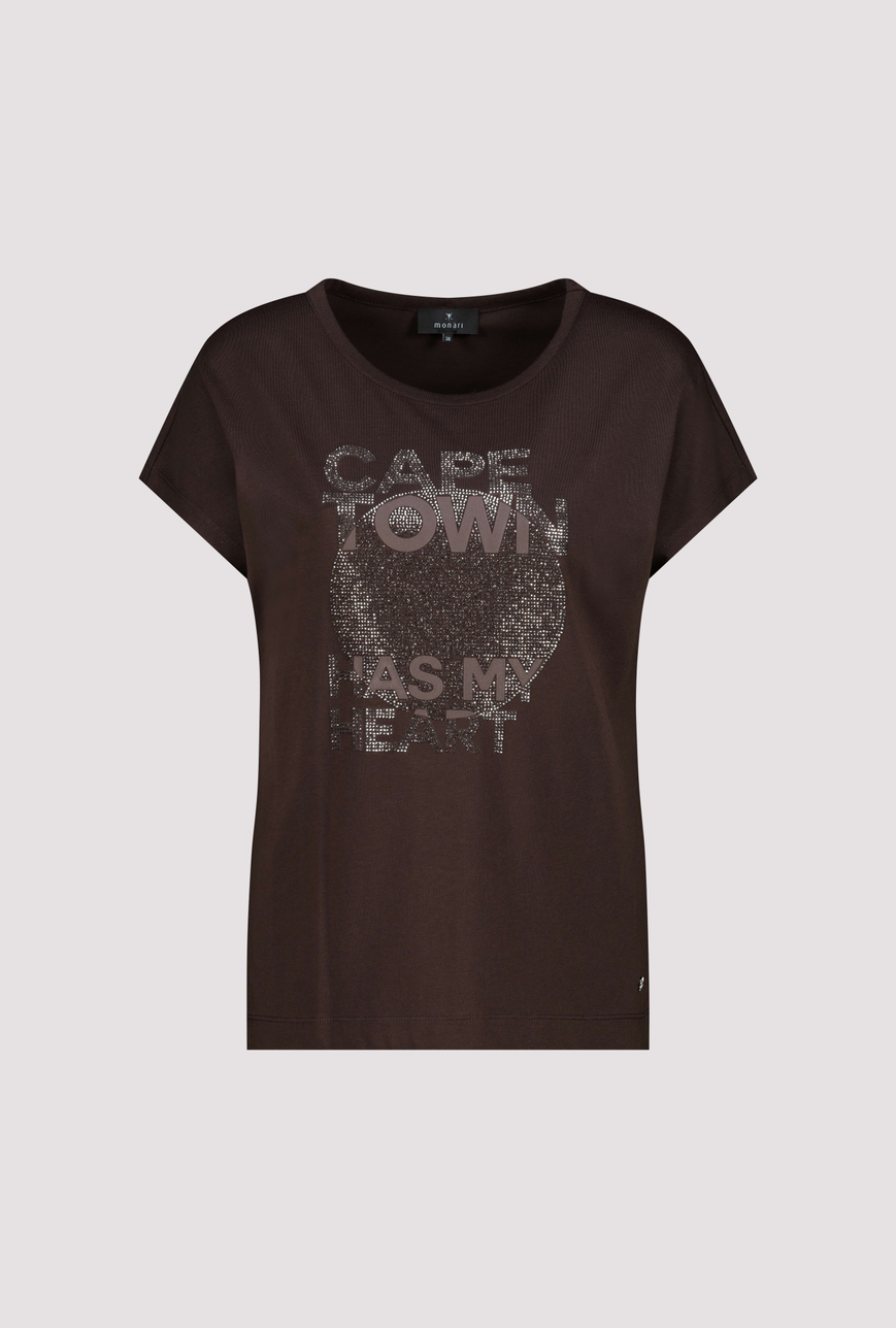 Monari barna strasszos és feliratos felső - Image 7