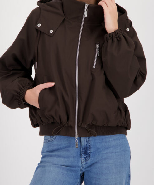 Monari rövid kapucnis kabát csokibarna