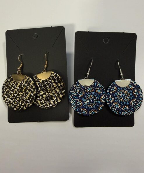 LEYA bőr kézműves fülbevaló (nagy kerek)