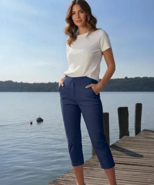 A Navigazione bengalin Capri nadrág sötétkék alternatív nézete