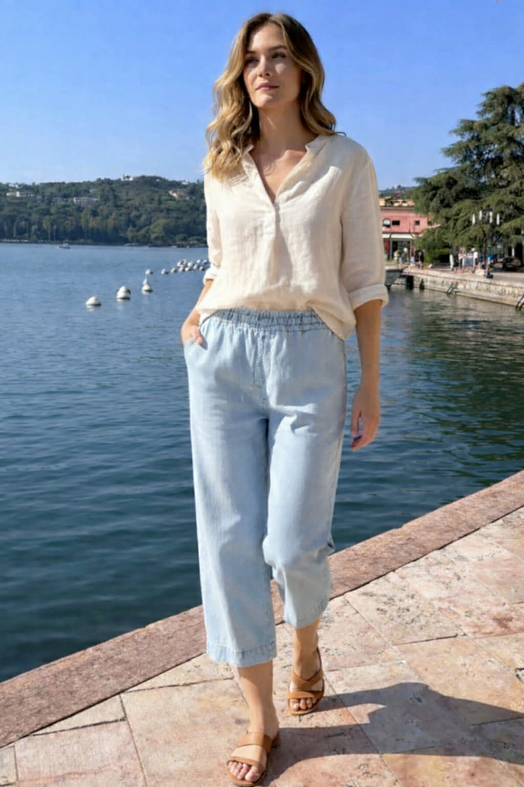 Navigazione 7/8-os lyocell nadrág farmer stílusban