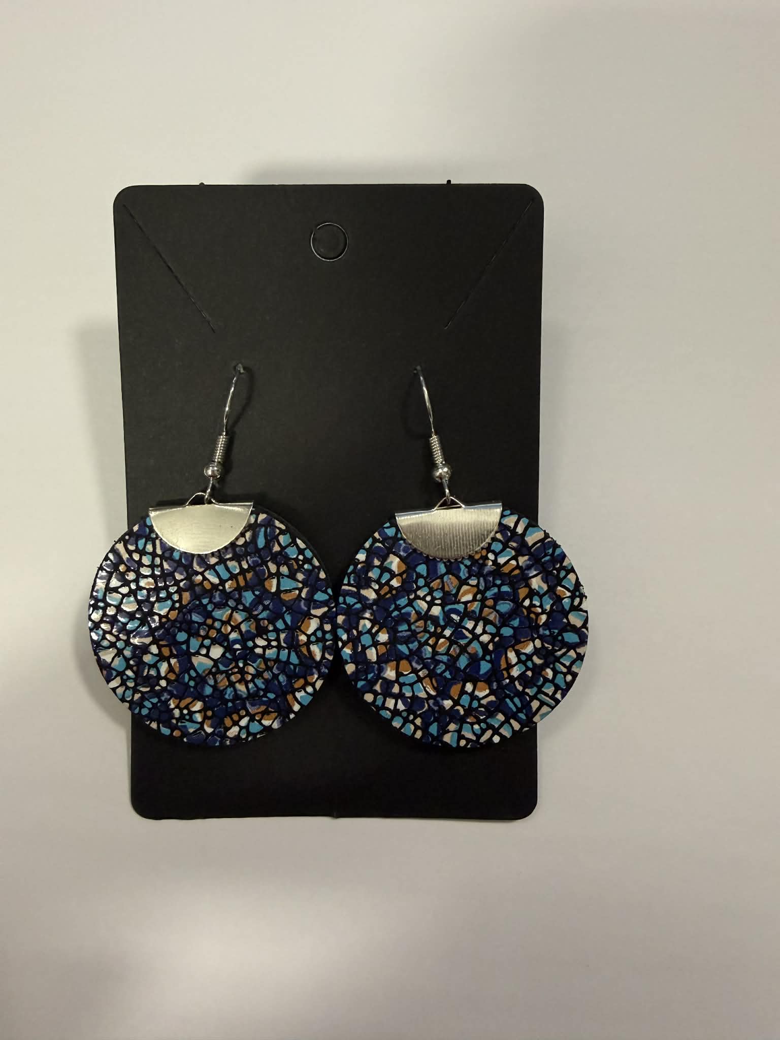 LEYA bőr kézműves fülbevaló (nagy kerek) - Image 2