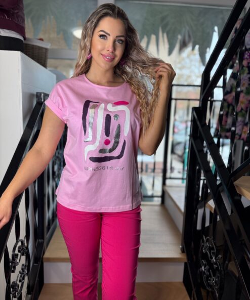 A Navigazione rövid ujjú rózsaszín felső alternatív nézete