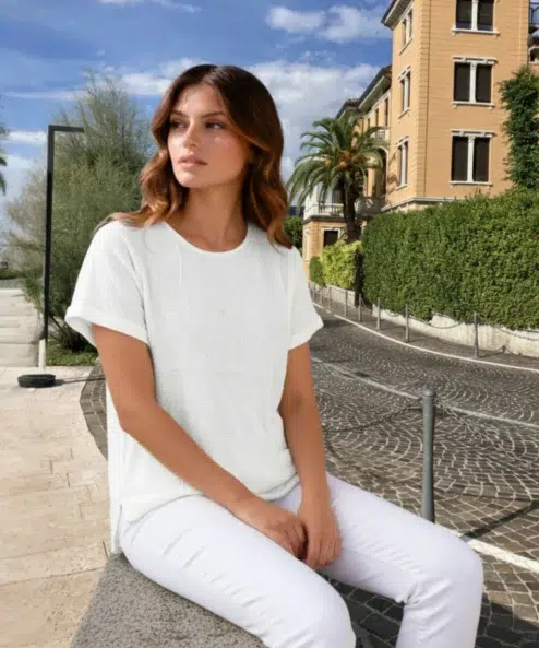 A Navigazione muszlingéz tunika fehér alternatív nézete