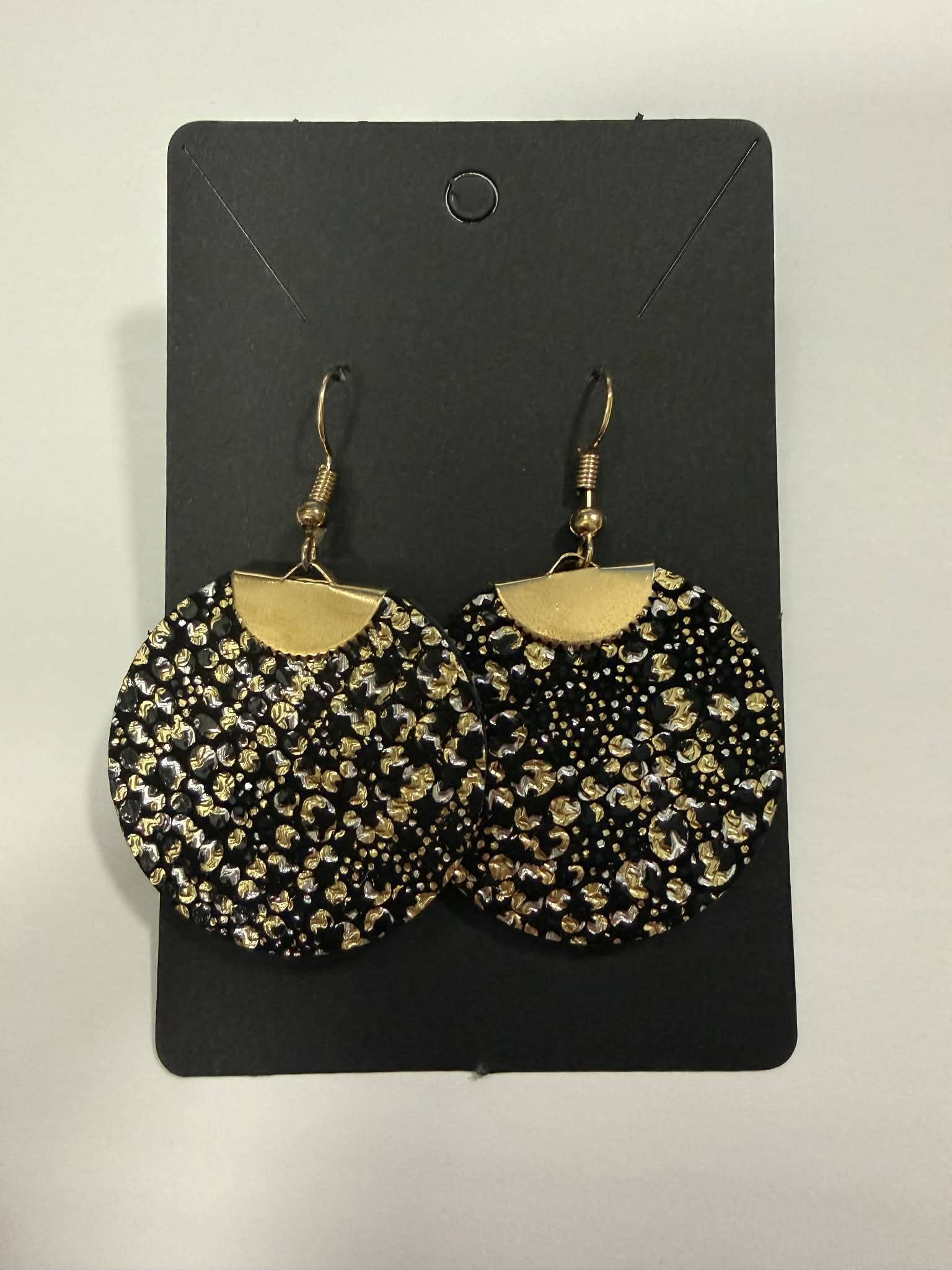 LEYA bőr kézműves fülbevaló (nagy kerek) - Image 3