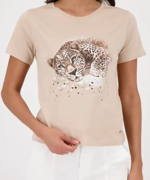 Monari leopárd mintás rövidujjú felső