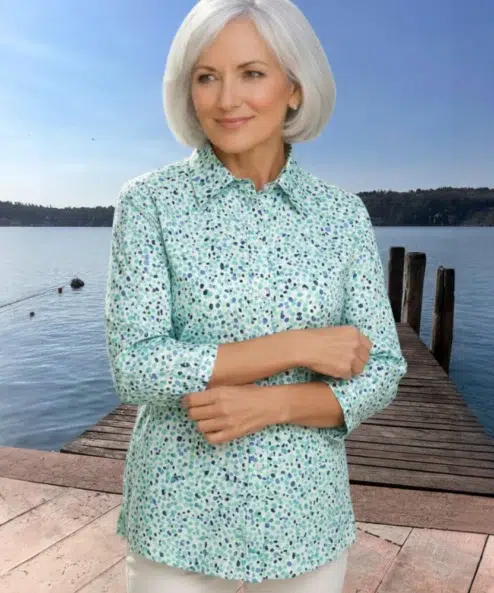 Navigazione elegáns polóing 3/4 ujjal (türkiz)