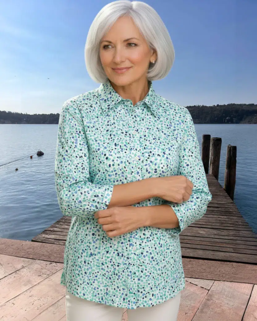 Navigazione elegáns polóing 3/4 ujjal (türkiz)