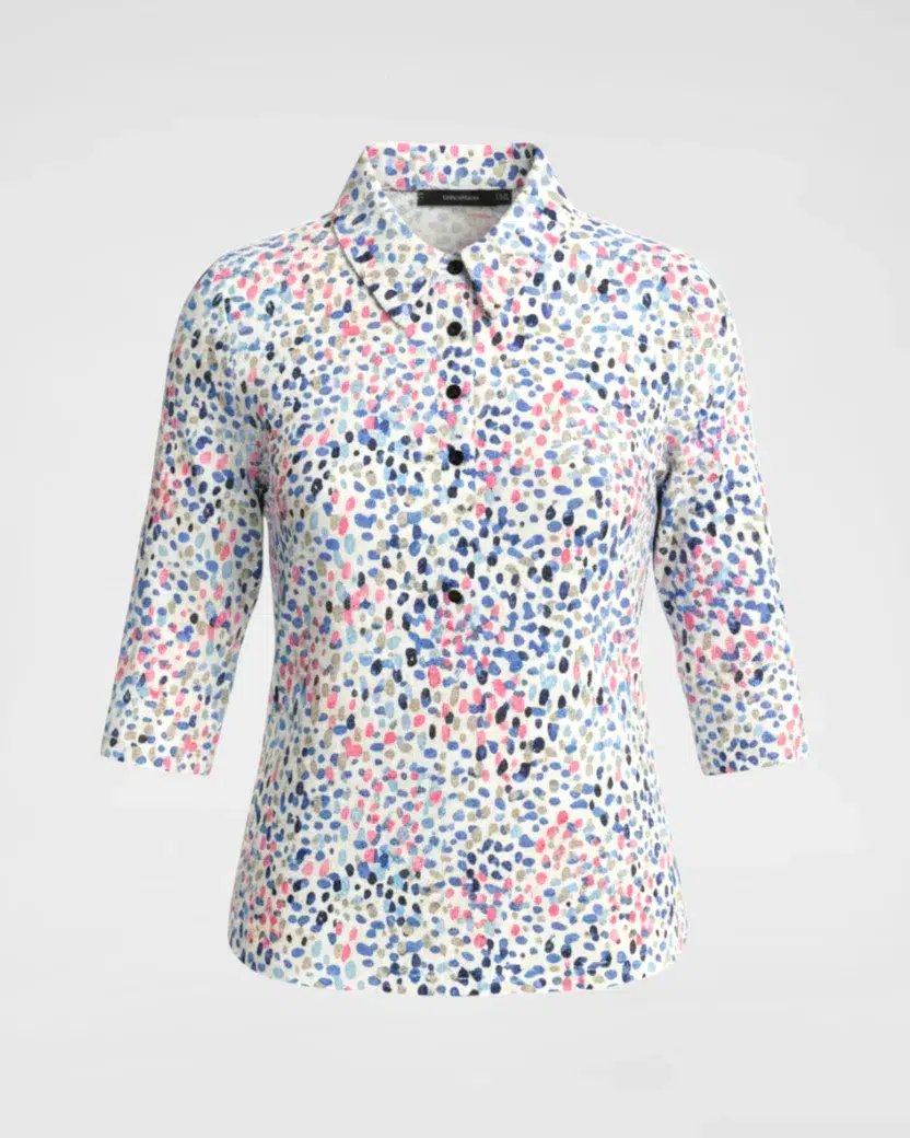 Navigazione elegáns polóing 3/4 ujjal (pink-kék) - Image 2