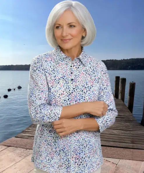 Navigazione elegáns polóing 3/4 ujjal (pink-kék)