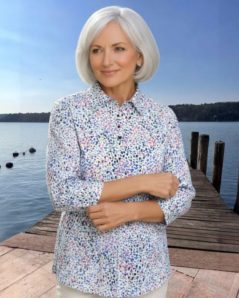 Navigazione elegáns polóing 3/4 ujjal (pink-kék)