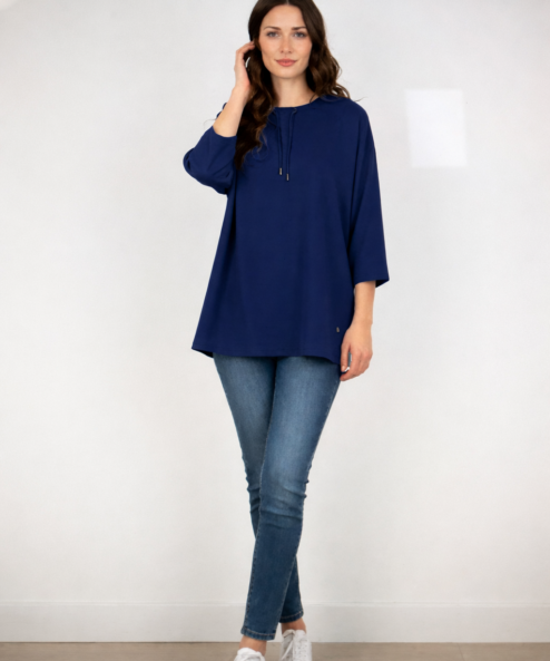 Navigazione 3/4-es ujjú női pulóver sötétkék