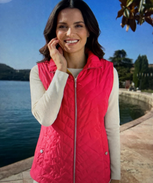 Navigazione Könnyű, steppelt mellény belső mobiltelefon-zsebbel pink