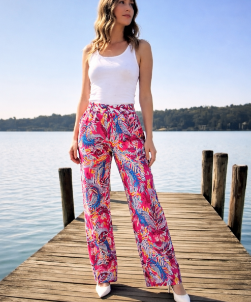 Navigazione pink mintás lenge 7/8 nadrág