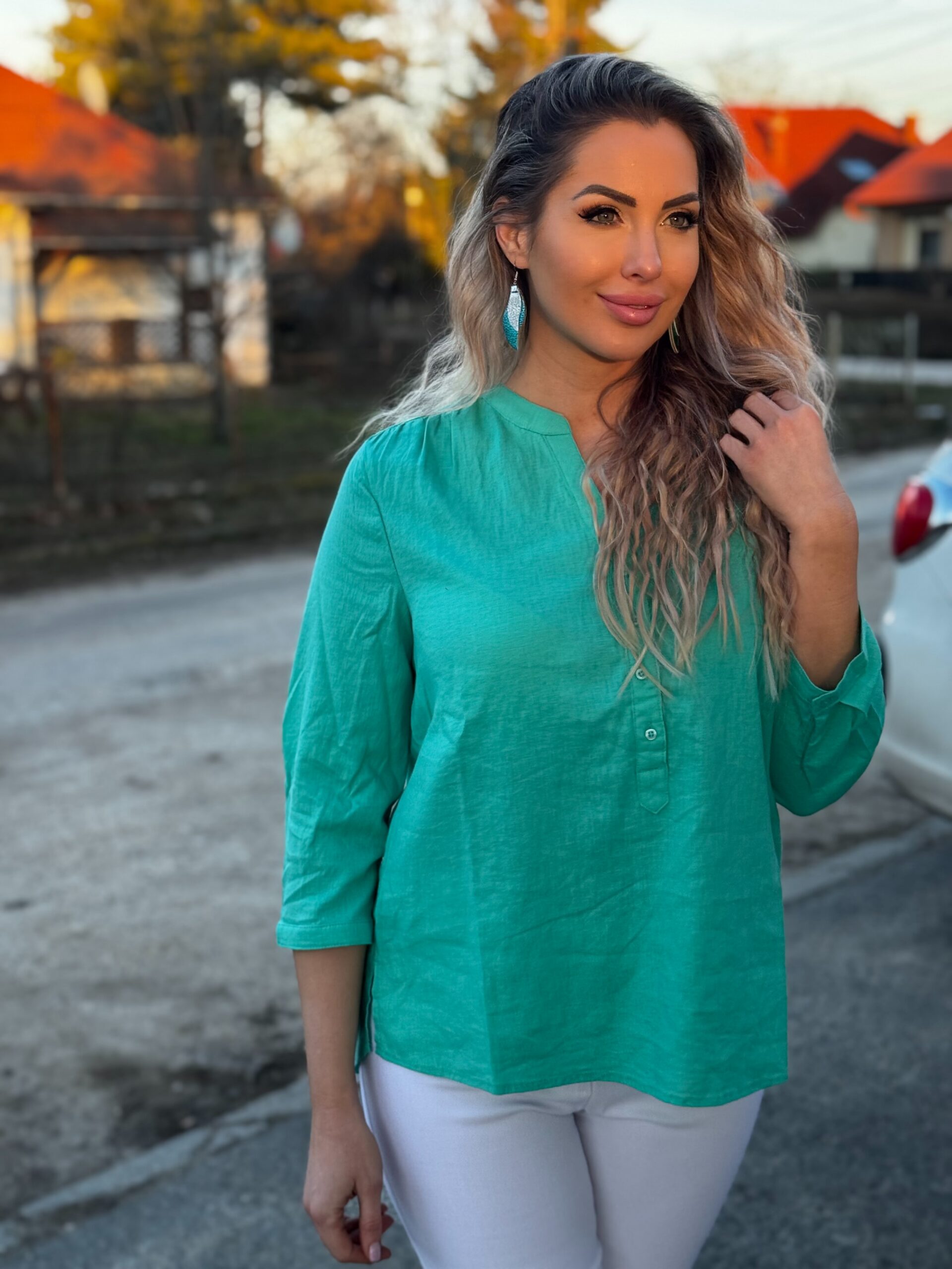 Navigazione pamutlen tunika türkiz - Image 2