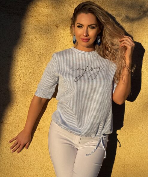 Navigazione csíkos kötős felső