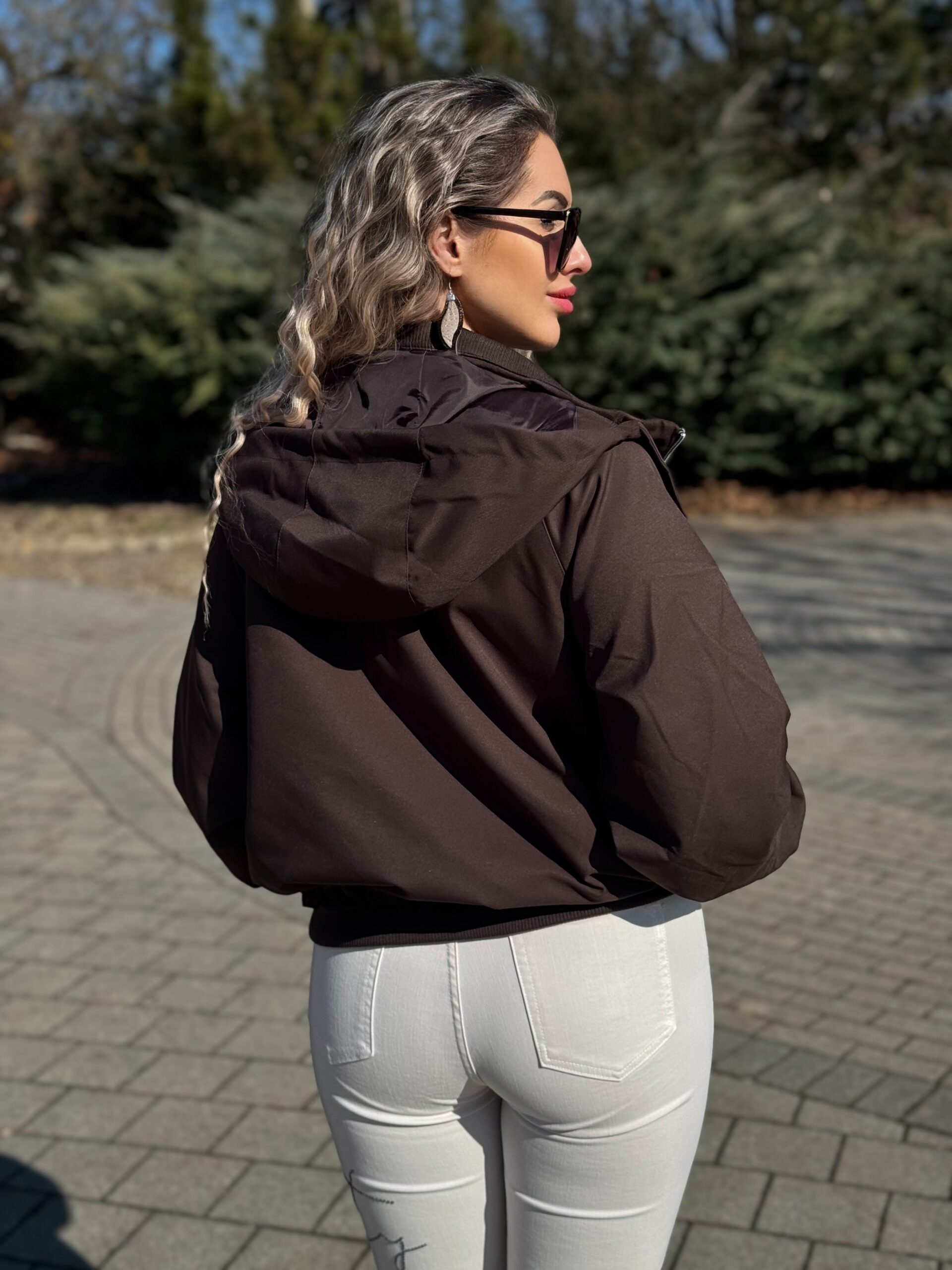 Monari rövid kapucnis kabát csokibarna - Image 4