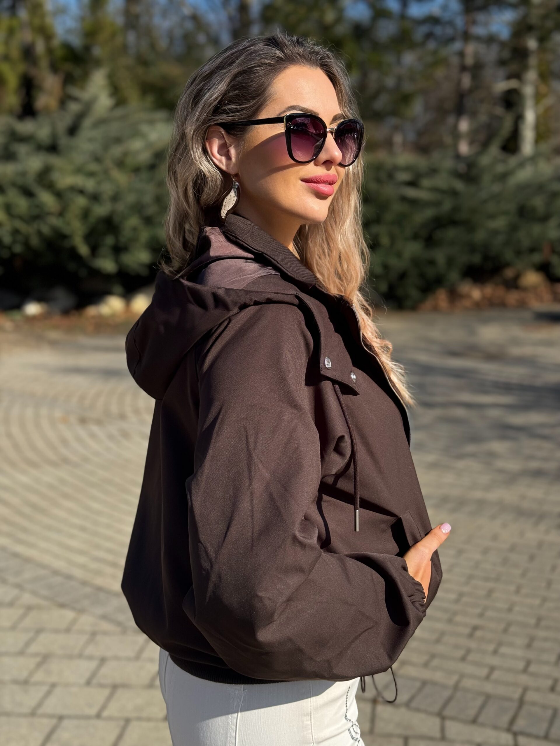 Monari rövid kapucnis kabát csokibarna - Image 3