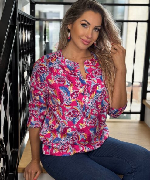 Navigazione pink mintás viszkóz tunika