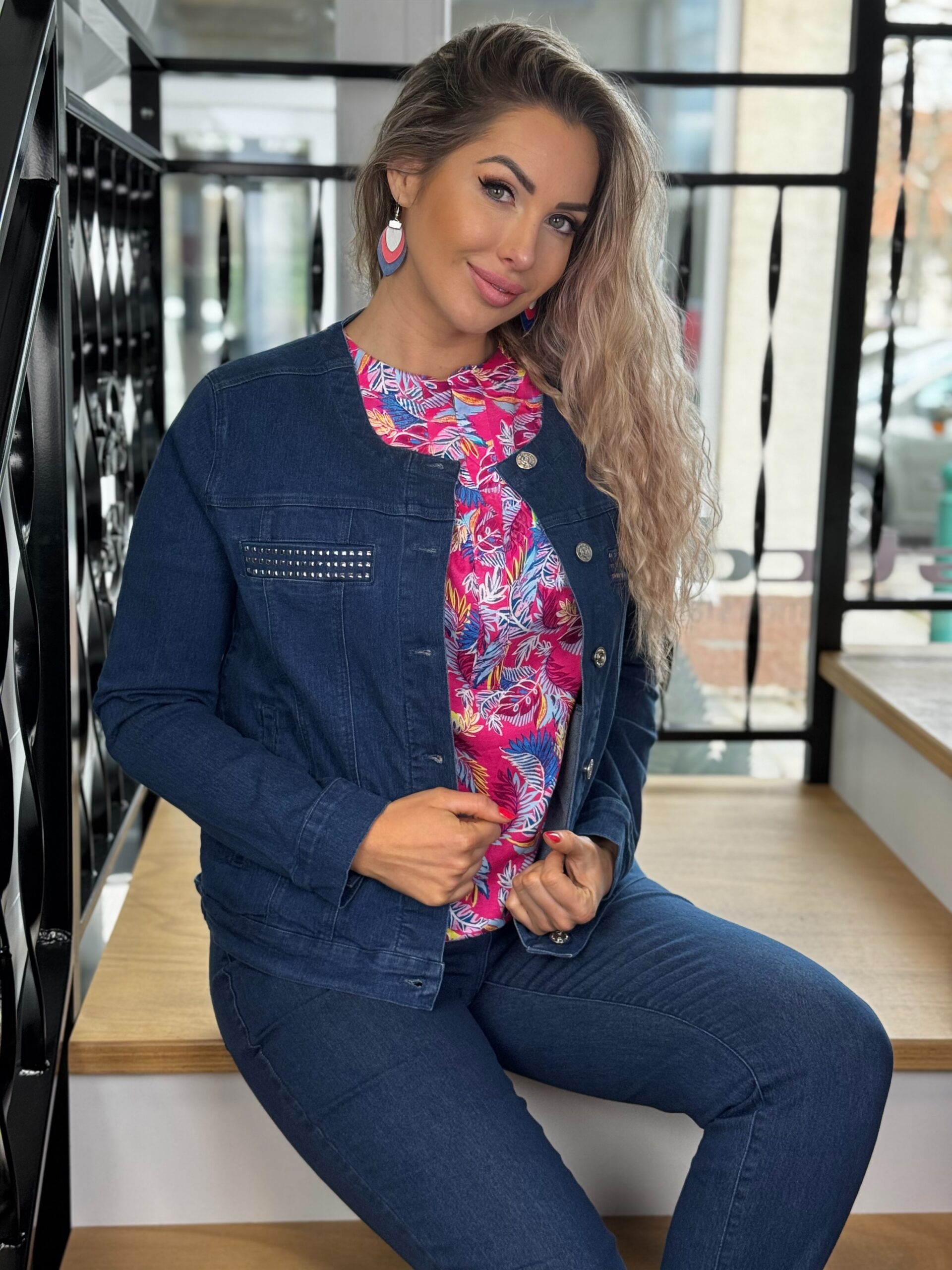 Navigazione pink mintás viszkóz tunika - Image 3