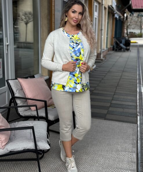 A Bloomings gombos vékony kardigán homok alternatív nézete