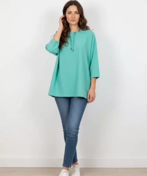 Navigazione 3/4-es ujjú női pulóver türkiz