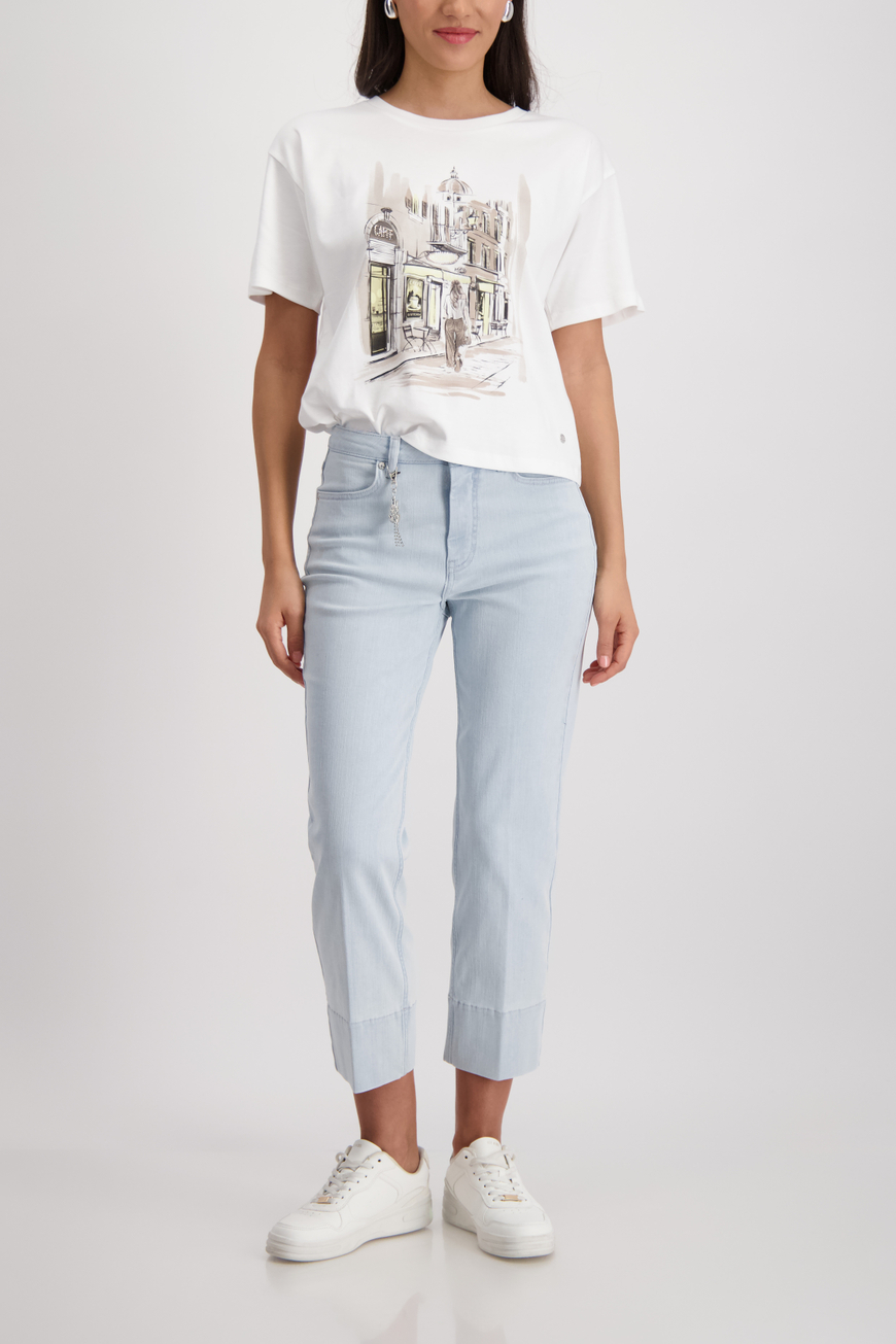 Monari feliratos rövidujjú felső (bézs-sárga) - Image 4