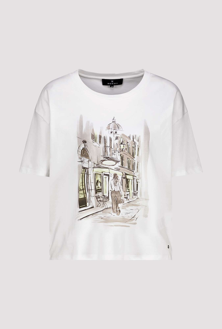 Monari feliratos rövidujjú felső (bézs-sárga) - Image 7