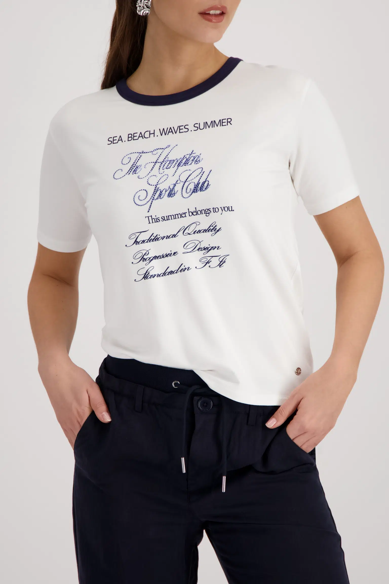 Monari rövidujjú felső kék feliratos