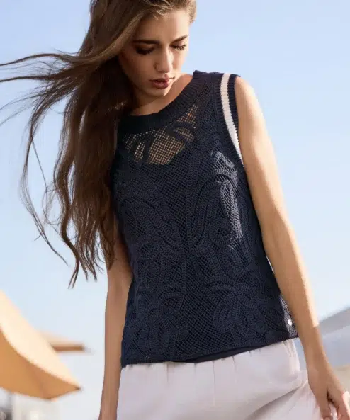 Monari Kötött mellény Cornelly mintával
