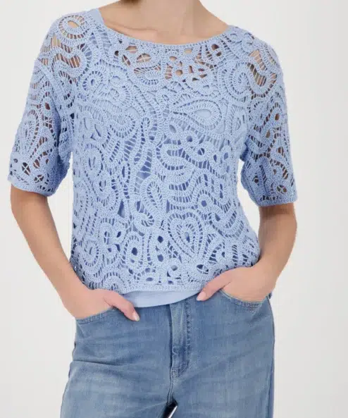 Monari felső Cornelly mintával világoskék