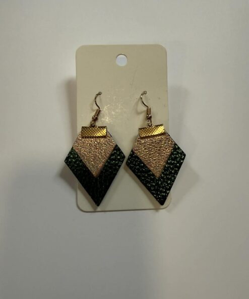 A LEYA bőr kézműves fülbevaló négyszög duo alternatív nézete