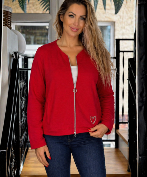 Navigazione piros zippes kardigán