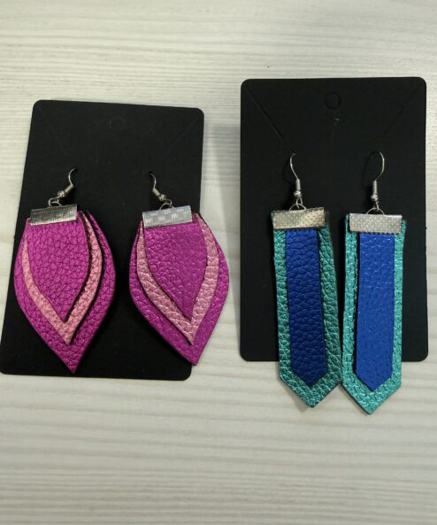 LEYA bőr kézműves fülbevaló vegyes forma