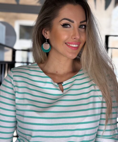 LEYA bőr kézműves fülbevaló (kerek duo)