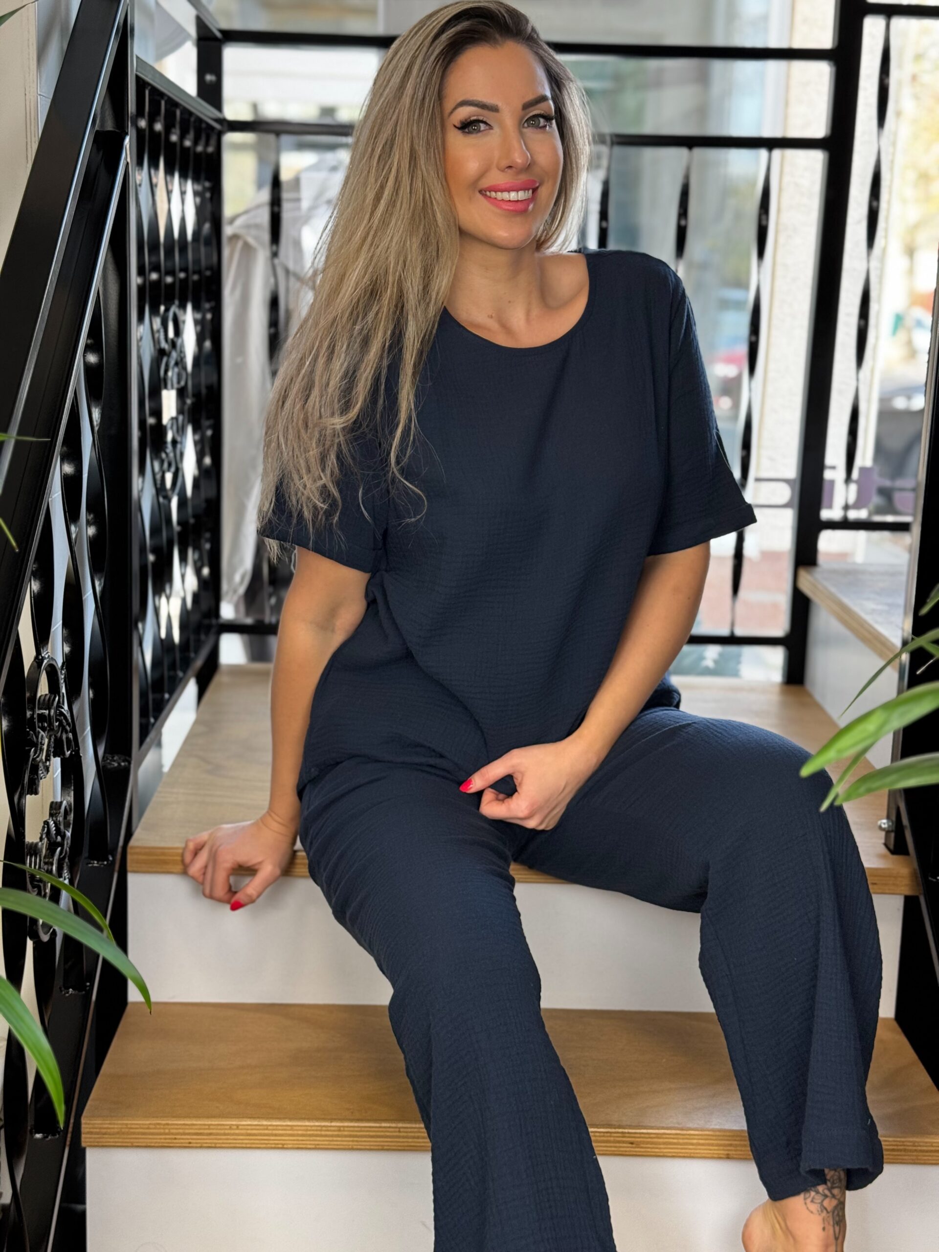 Navigazione muszlingéz tunika sötétkék - Image 2